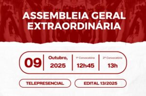 Assembleia Geral Extraordinária em 09/10/2025 – Edital 13/2025
